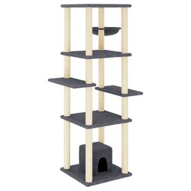 VidaXL Árbol con postes de sisal gris oscuro para gatos