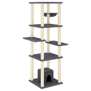 VidaXL Árbol con postes de sisal gris oscuro para gatos