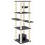 vidaXL Rascador para gatos con postes de sisal gris oscuro 154 cm, , large indicador imagen numero 1