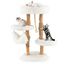 COSTWAY 87cm Árbol de Madera Maciza para Gatos, Torre para Gatos con Postes de Sisal de Yute, Plataformas, Hamaca, Cuerda de Sisal Colgante, Centro de Actividades de 3 Niveles para Gatos, , large indicador imagen numero 1