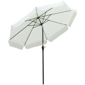 Outsunny Sombrilla de Jardín 26 6x 250 cm con Ángulo Ajustable Protección UV50+ Techo de Ventilación y Manivela Beige