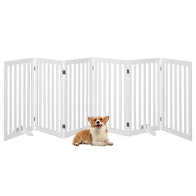 Costway Cerca Madera Plegable Blanco para perros