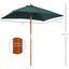 Outsunny Sombrilla de Jardín 200x150x235 cm Parasol de Terraza Rectangular Inclinable con Anti-UV Impermeable y Poste de Madera para Playa Patio Verde, , large indicador imagen numero 3