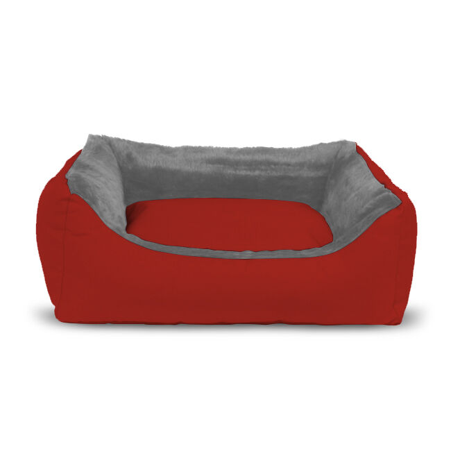 Gauty Cama para Perros y Gatos  Tela Impermeable y pelo - Rojo y gris, , large Imagen numero 1