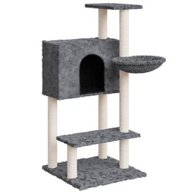 VidaXL Rascador con cueva gris oscuro para gatos