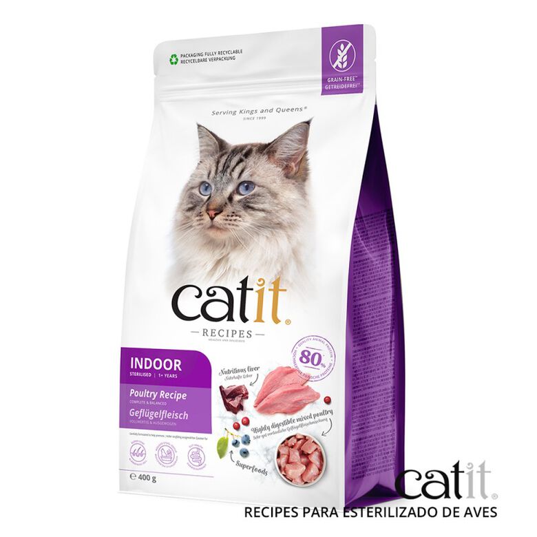 Catit Recipes Indoor Sterilized Aves pienso para gatos thumbnail