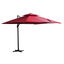 Outsunny Sombrilla de Jardín 300x300 cm Parasol de Aluminio con Manivela Poste Giratorio 360° Doble Techo Inclinable en 6 Posiciones y Base Cruzada Incluida Rojo, , large indicador imagen numero 1
