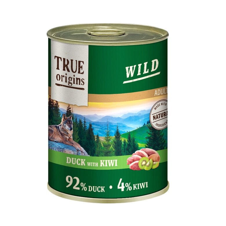 400 g True Origins Wild Adult Pato y Kiwi Lata para perros