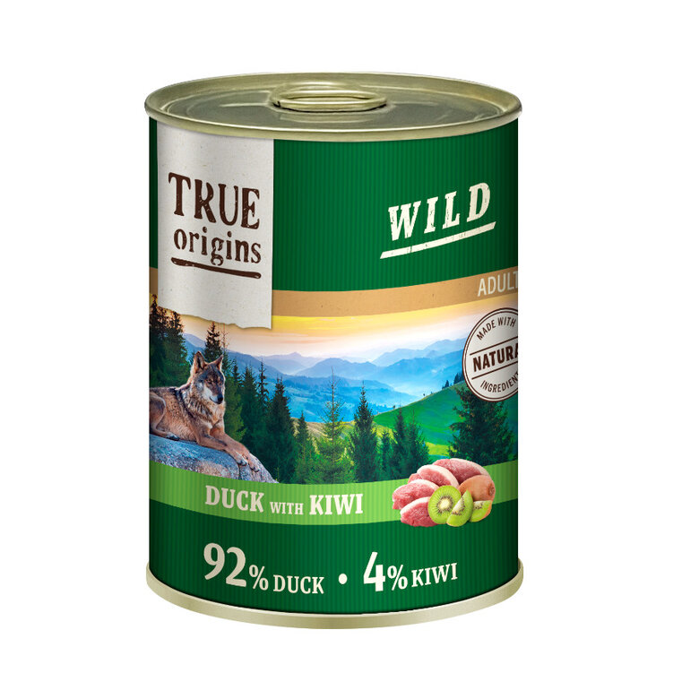 12 latas x 400 g True Origins Wild Adult Pato y Kiwi Lata para perros ¡Pack ahorro!