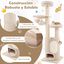 COSTWAY Árbol para Gatos de Altura 187 cm, Rascador para Gatos de Madera con 2 Plataformas, 1 Cueva, 1 Hamaca, Postes Rascadores de Sisal y Cojines Lavables, Torre para Gatos, Natural, , large indicador imagen numero 3
