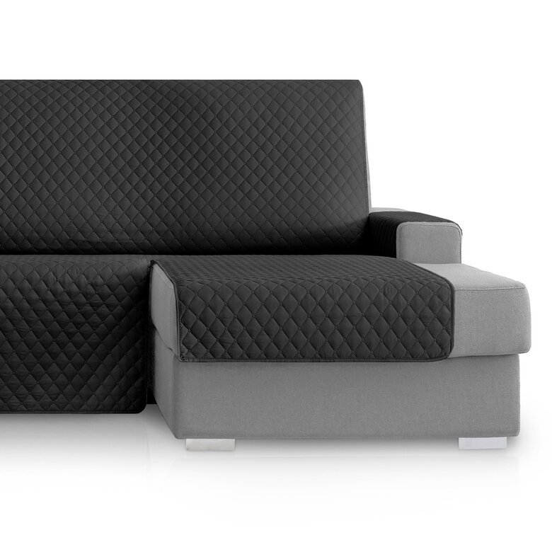 Vipalia Protector Cubresofa Rombos. Negro. Chaise Longue Derecha 240 cm, , large image number null