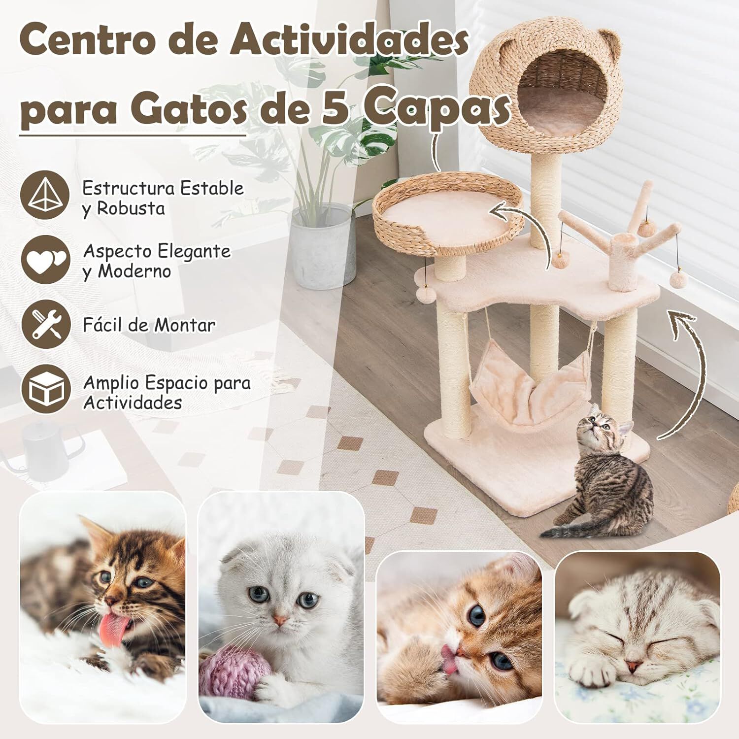 COSTWAY Torre con centro de actividades para Gatos thumbnail