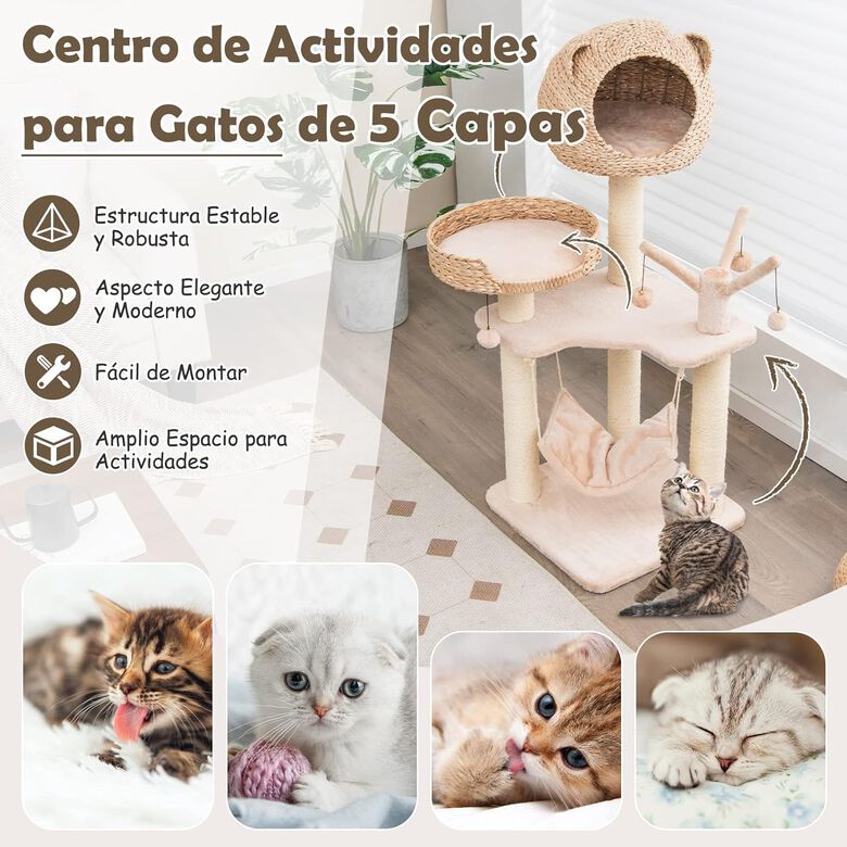 COSTWAY Torre con centro de actividades para Gatos thumbnail