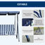 Outsunny Columpio Balanc&iacute;n de Jard&iacute;n Exterior de 3 Plazas con Coj&iacute;n Techo Ajustable y Marco de Metal para Balc&oacute;n Terraza Patio Carga M&aacute;x. 200 kg 172x110x153 cm Raya Azul, , large indicador imagen numero 5