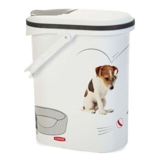 Almacenador de comida con asa para perros color Blanco