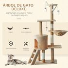 Pawhut árbol rascador con nidos y plataforma beige para gatos, , large image number null
