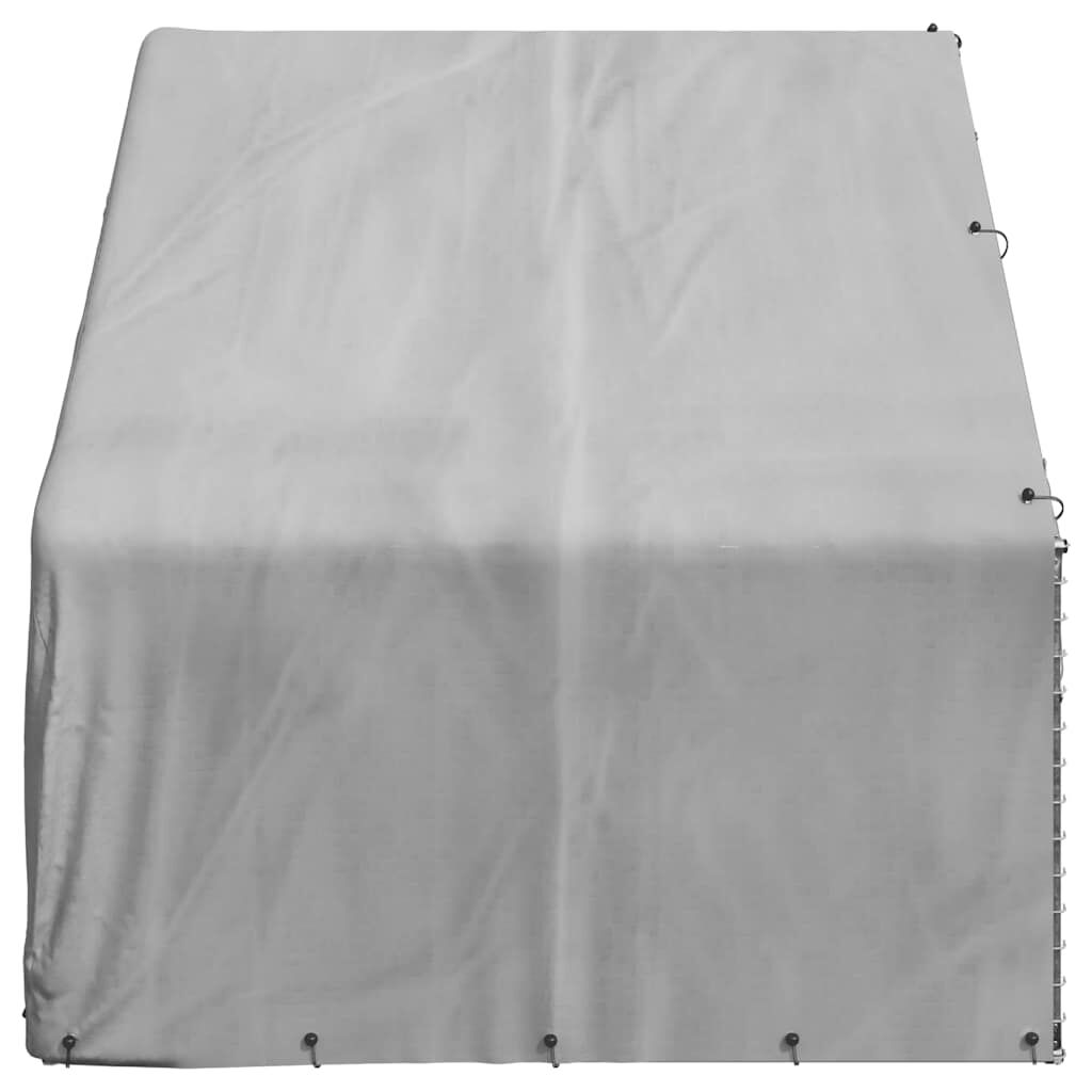 vidaXL Caseta perros exterior con cubierta acero galvanizado thumbnail