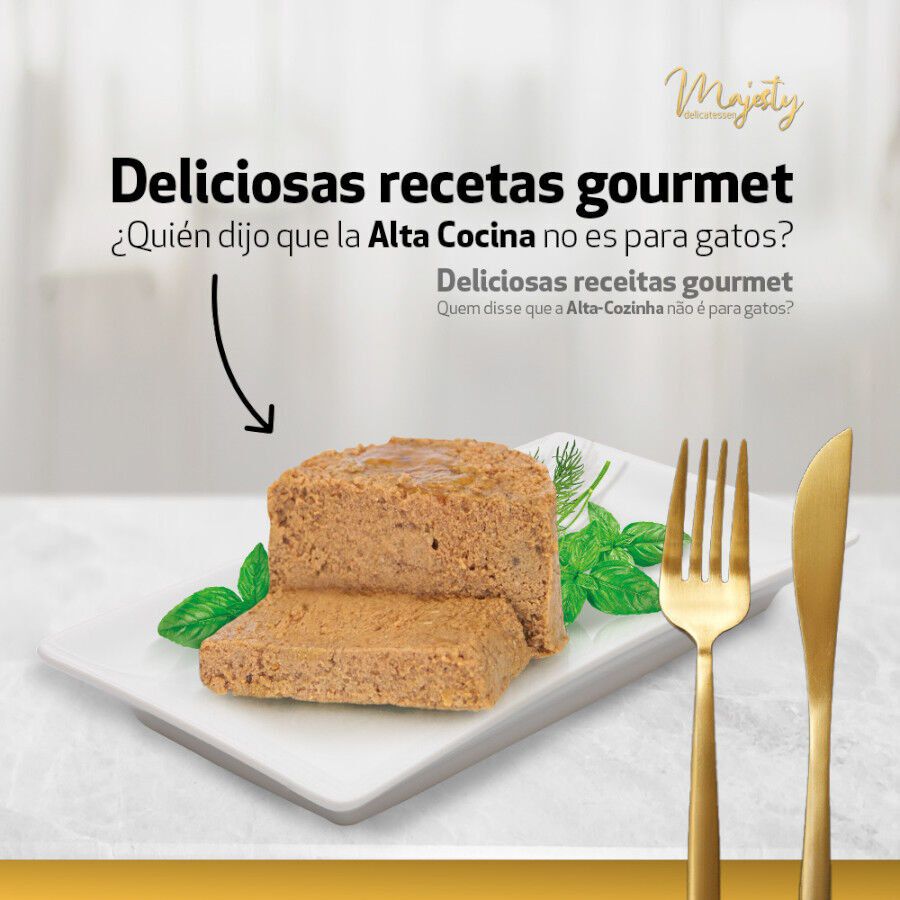 Majesty Adult Mousse de Pescado lata para gatos- Pack thumbnail