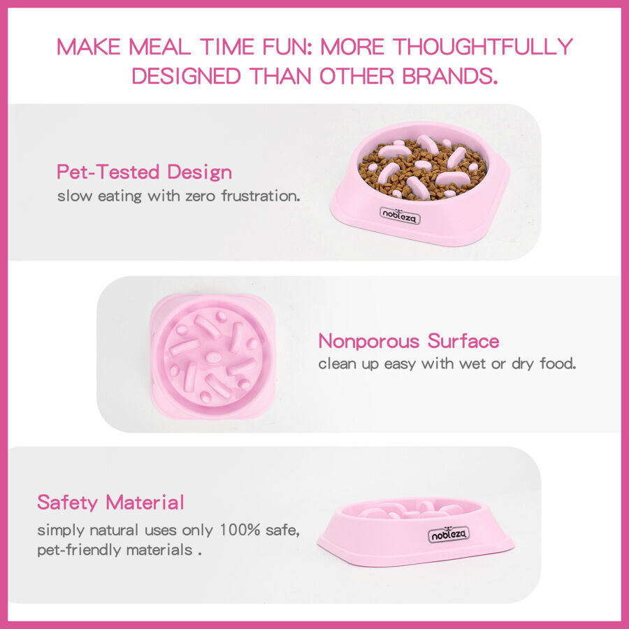 Nobleza Comedero antivoracidad rosa para Perros thumbnail