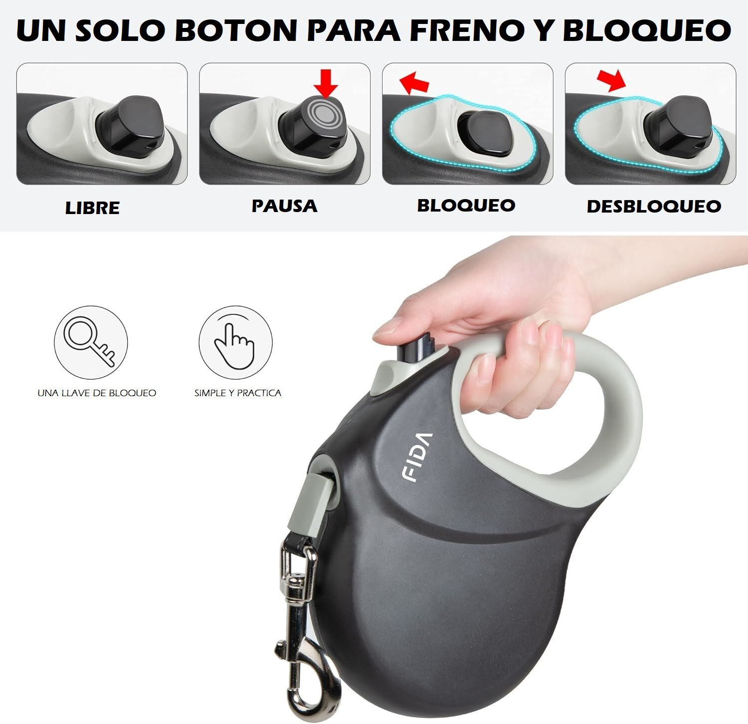 Fida Correa Retráctil Extralarga Para Perro thumbnail