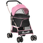 PawHut 3 en 1 Cochecito para Mascotas Carrito para Perros y Gatos Desmontable Bolsa de Transporte Plegable con Cesta de Almacenaje y Frenos Tela Oxford 600D Carga 15 kg 82x49,5x98 cm Rosa, , large image number null