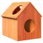 vidaXL Casa para gatos cera marrón 41x50x50 cm madera maciza pino, , large indicador imagen numero 1