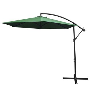MonsterShop Sombrilla Verde con Mecanismo de Manivela y Cubierta Impermeable