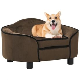 Vidaxl sofá redondo marrón para perros
