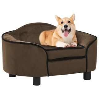 Vidaxl sofá redondo marrón para perros
