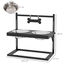 PawHut Comedero Elevado para Perros Cuenco para Perros con 2 Tazones de Acero Inoxidable Altura Ajustable y 1 Placa de Metal en Forma de Hueso 40,5x22x39 cm Negro, , large indicador imagen numero 3