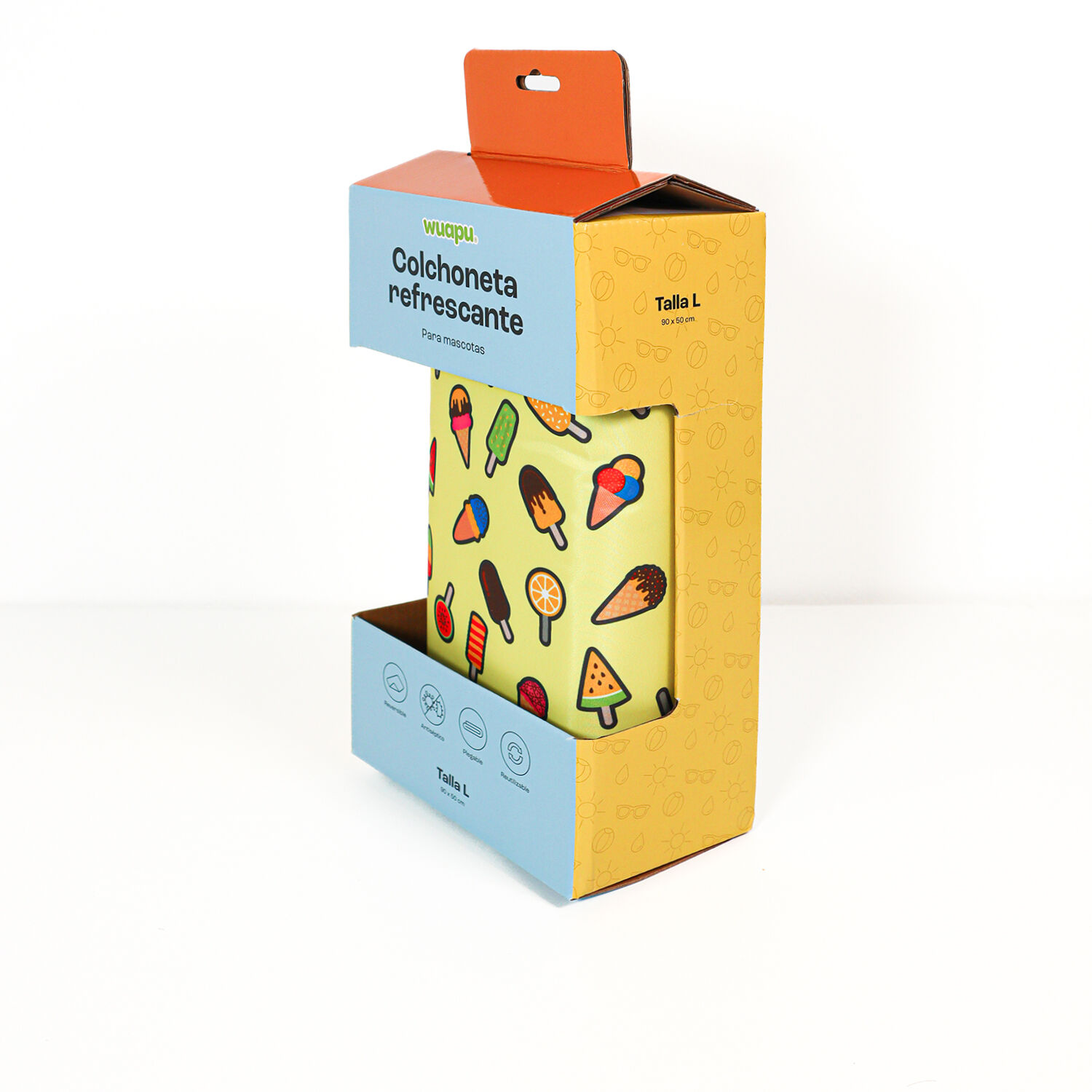 Colchoneta de gel refrescante estampado amarillo ICE CREAM WUAPU, , large Imagen numero 5
