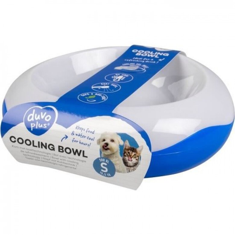 EULIQUID comedero bebedero refrigerado blanco y azul para perros, , large image number null