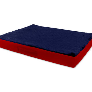 Gauty Cama Redonda Tela Impermeable y pelo rojo y azul para Perros y Gatos 