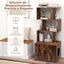 COSTWAY 2 en 1 Caja de Arena para Gatos, Mueble de Baño Oculto para Gatos con 3 Estantes Abiertos de Almacenaje, con Kit Antivuelco y Almohadilla Ajustable, Casa de Inodoro para Gatos (Marrón Rústico), , large indicador imagen numero 5