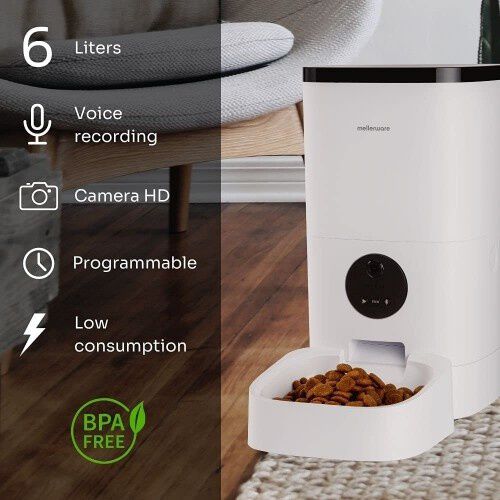 Mellerware petto comedero automático blanco para mascotas thumbnail