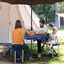 Outsunny Mesa Maleta de Camping azul Plegable y Portátil con 4 Asientos y Agujero para Sombrilla, , large indicador imagen numero 2