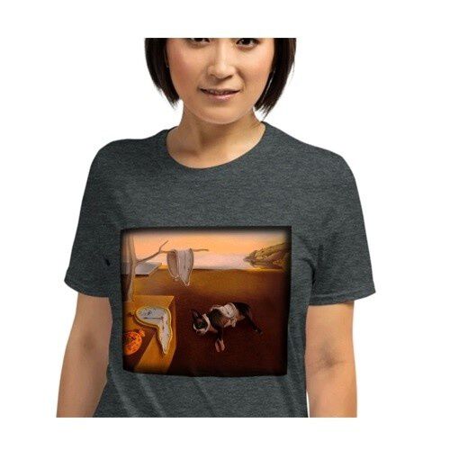 Mascochula camiseta mujer mola dalí personalizada con tu mascota gris oscuro thumbnail