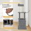 COSTWAY Rascador para Gatos, Arbol Rascador para Gatos de 3 Niveles con 2 Postes y Rampa Rascadores, Cama Superior, Pelota Colgante y Plataformas de Salto, Centro de Actividades de Gatos, , large indicador imagen numero 5