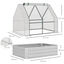 Outsunny Huerto Urbano con Invernadero Invernadero de Exterior 127x95x92 cm Tipo Caseta con Arriate de Acero Interior Ventana Enrollable y Cubierta de PE 140 g/m² para Cultivos Plantas Flores Blanco, , large indicador imagen numero 3