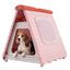 COSTWAY Caseta Perros para Exterior, Casa Plegable de Pl&aacute;stico para Perros con Puerta de Solapa Bloqueable, Ventanas, Base Elevada, Refugio Port&aacute;til Impermeable para Mascotas, 72 x 60 x 68 cm (Rosa), , large indicador imagen numero 1