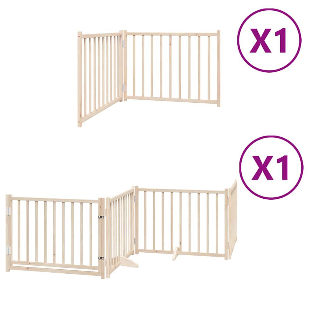 vidaXL Puerta para Perros Plegable Paneles Puerta de Seguridad Madera de &Aacute;lamo, , large Imagen numero 1