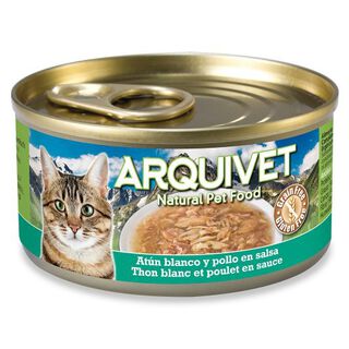 Comida húmeda Arquivet para gatos sabor atún blanco y pollo
