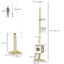 PawHut Árbol para Gatos del Suelo al Techo 225-285 cm Árbol Pequeño para Gatos con Altura Ajustable Plataformas Hamaca Caseta Poste de Yute Rampa y Bolas para Jugar 40x40x225-285 cm Beige, , large indicador imagen numero 3