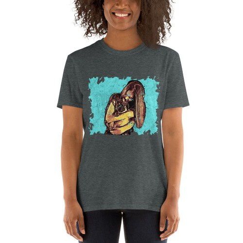 Mascochula camiseta mujer personalizada graffiti con tu mascota gris oscuro thumbnail