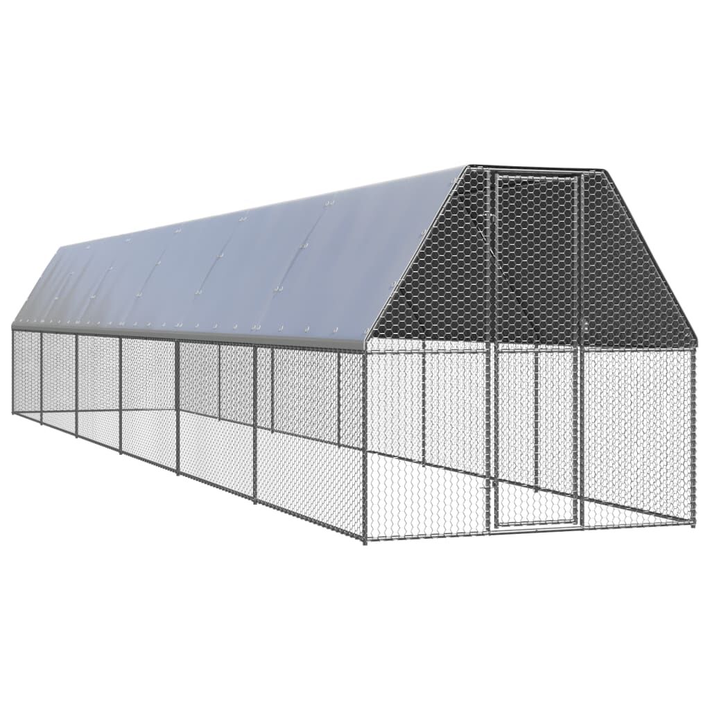 vidaXL Jaula gallinero de acero galvanizado 3x12x2 m, , large Imagen numero 6