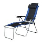 Tumbona Outsunny de acero reclinable y plegable Azul y Negro, , large image number null