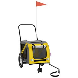 vidaXL Remolque de Bicicleta Mascotas Carrito para Bici Hierro Tela Oxford