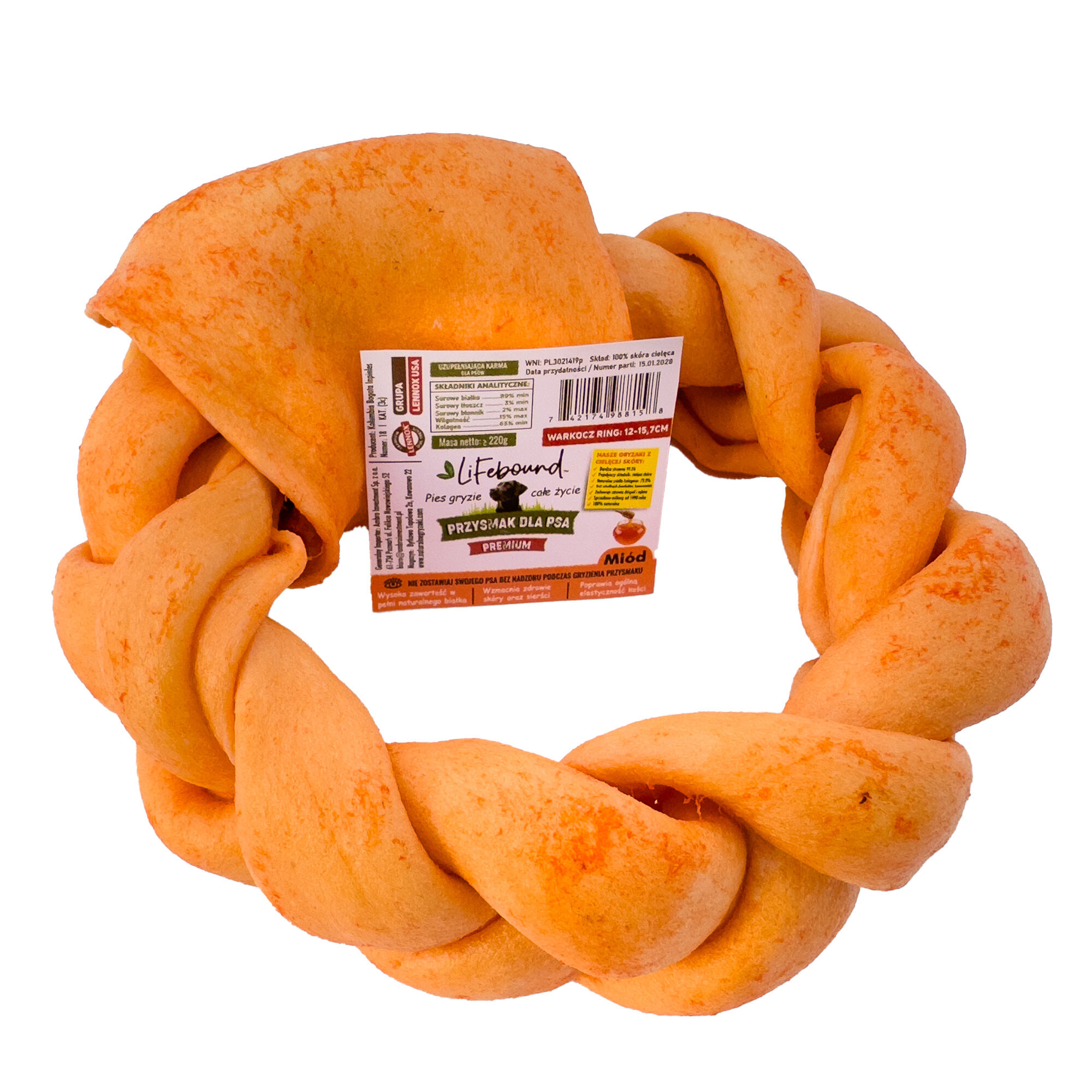 Lifebound Hueso masticable trenzado de cuero de ternera, lote de 6, 15 cm, , large Imagen numero 1