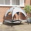 vidaXL Cama Elevada para Perro  con Techo Desmontable Gris Plateado Acero, , large indicador imagen numero 8