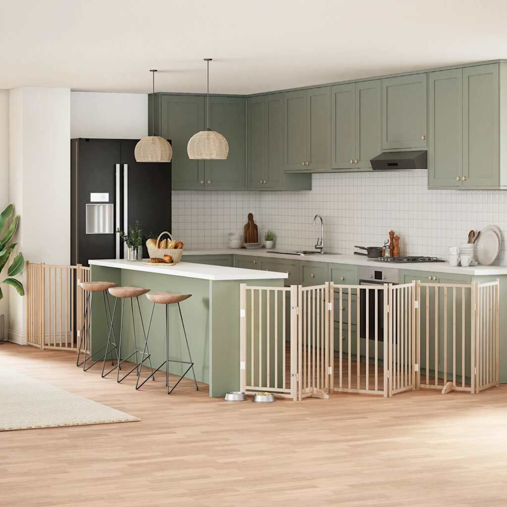 vidaXL Puerta para Perros Plegable Paneles Puerta de Seguridad Madera de &Aacute;lamo, , large Imagen numero 7